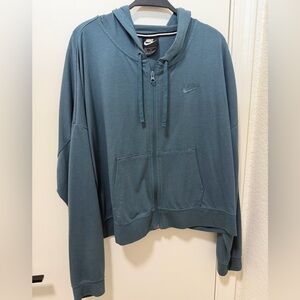 Nike Blue Crop-Zip Hoodie